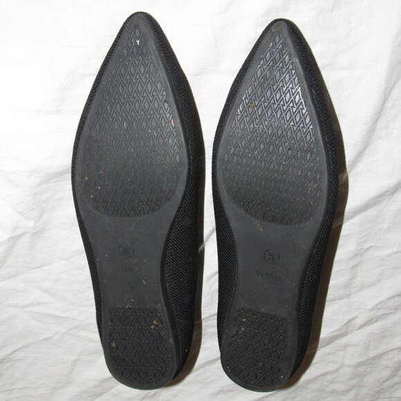 Vivaia Aria Black Pointed Toe Black Knit Comfor Ballet Flats Size EU 41 / US 9.5 - Picture 4 of 5